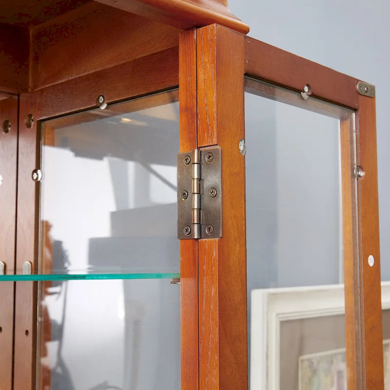 Vitrine d'exposition en verre éclairée, Vitrine, Vitrine de rangement en verre, Vitrine à vin en verre, Vitrine à jouets en bois
