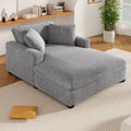 Chaise longue de 53,5 po avec pieds en bois massif et coussins confortables