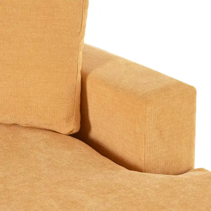 Chaise longue de 53,5 po avec pieds en bois massif et coussins confortables