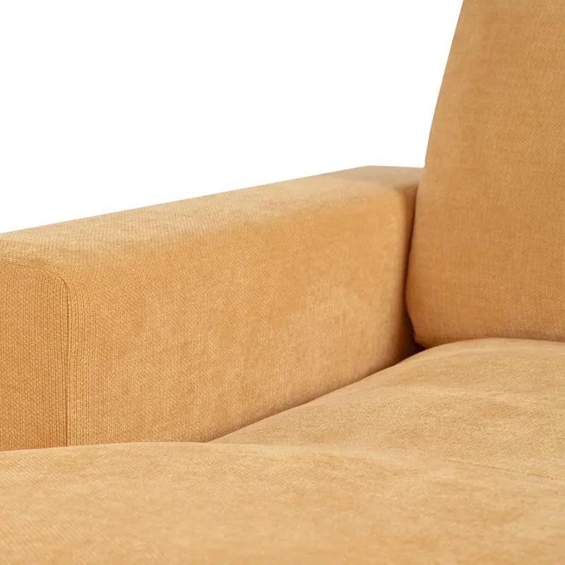 Chaise longue de 53,5 po avec pieds en bois massif et coussins confortables
