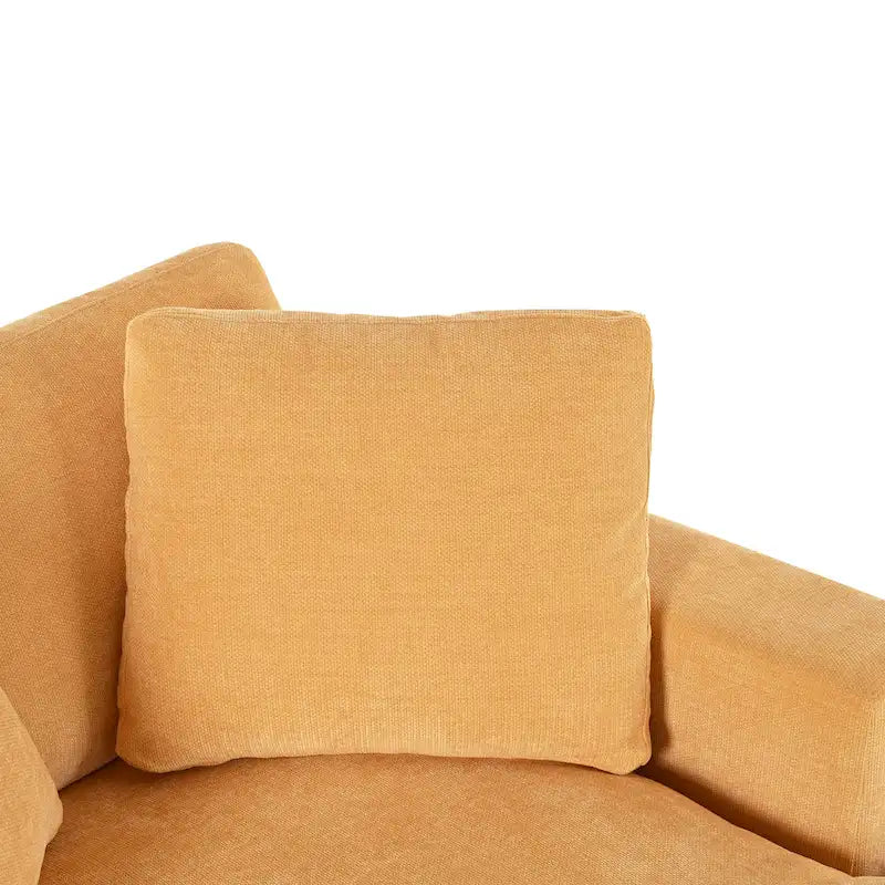 Chaise longue de 53,5 po avec pieds en bois massif et coussins confortables