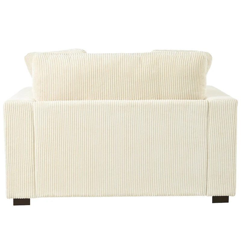 Chaise longue de 53,5 po avec pieds en bois massif et coussins confortables