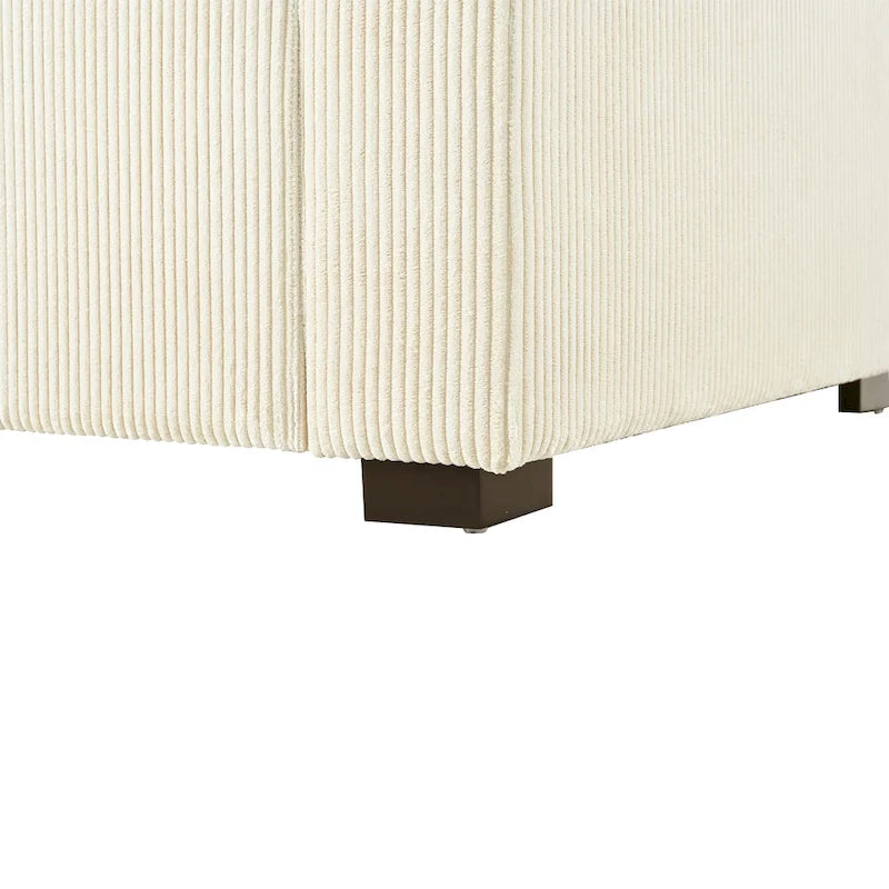 Chaise longue de 53,5 po avec pieds en bois massif et coussins confortables