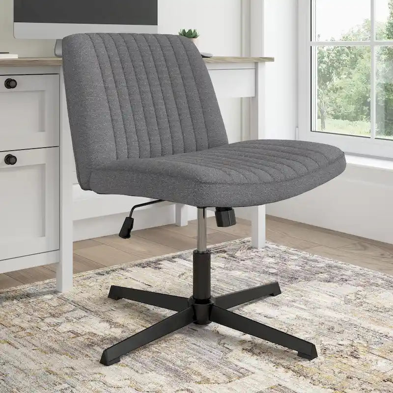 Chaise d'ordinateur sans accoudoirs et sans roulettes