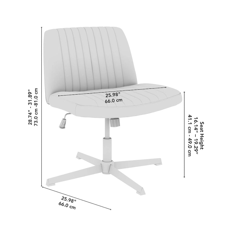Chaise d'ordinateur sans accoudoirs et sans roulettes