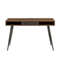 Bureau du milieu du siècle avec ports USB et prise de courant, bureau d'étude moderne avec tiroirs, bureau d'ordinateur pour la maison