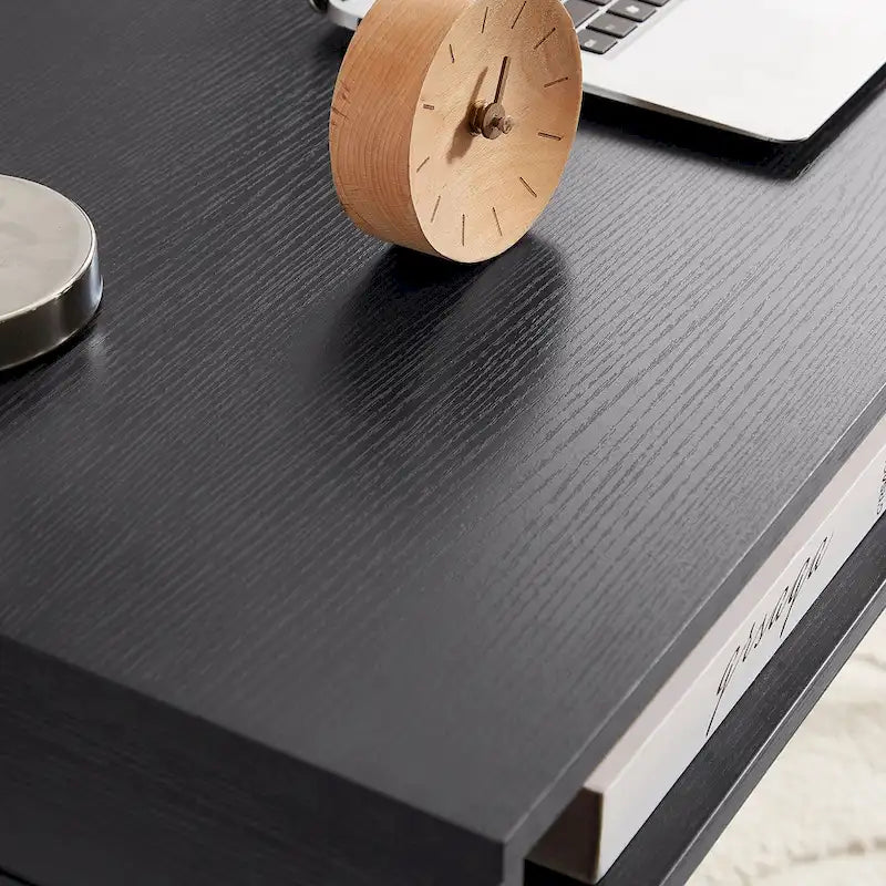 Bureau du milieu du siècle avec ports USB et prise de courant, bureau d'étude moderne avec tiroirs, bureau d'ordinateur pour la maison