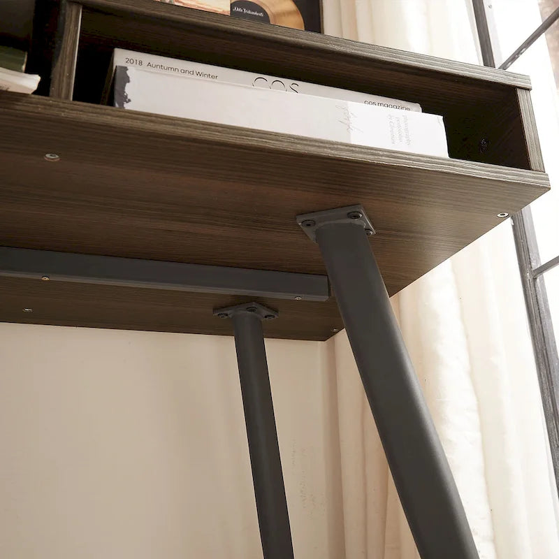 Bureau du milieu du siècle avec ports USB et prise de courant, bureau d'étude moderne avec tiroirs, bureau d'ordinateur pour la maison