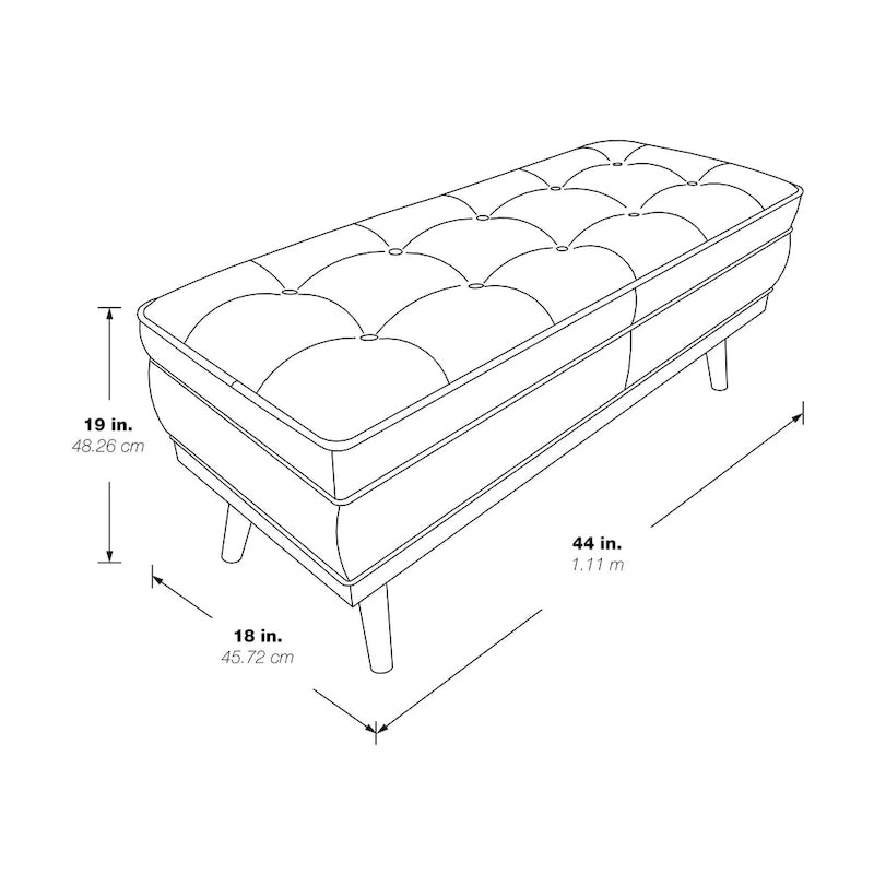 Banc de rangement en lin avec compartiment caché à ouverture par le haut – Siège rembourré de style ottoman pour entrée et chambre à coucher