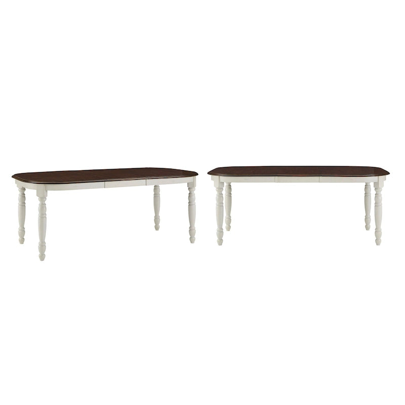Table de salle à manger bicolore – Table de cuisine moderne en bois avec finition contrastée pour 4 à 6 personnes