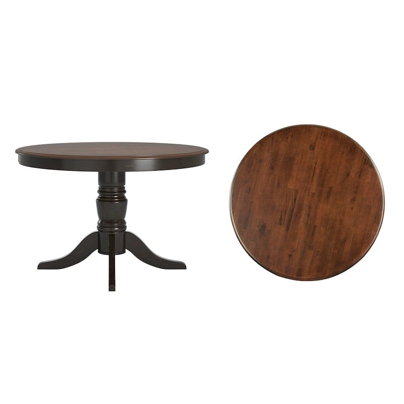 Table de salle à manger bicolore – Table de cuisine moderne en bois avec finition contrastée pour 4 à 6 personnes