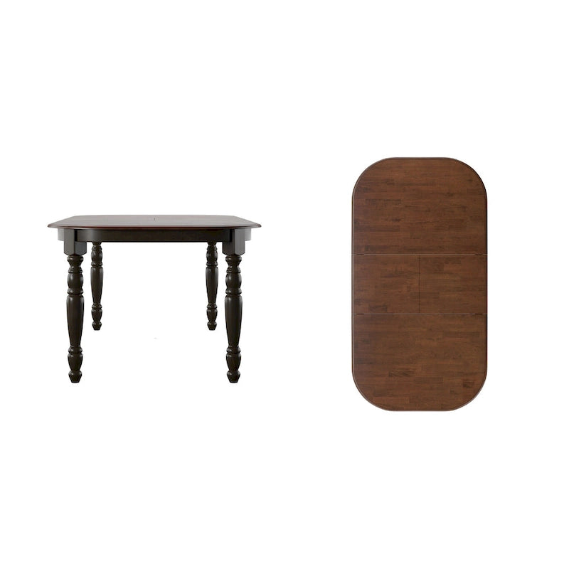 Table de salle à manger bicolore – Table de cuisine moderne en bois avec finition contrastée pour 4 à 6 personnes
