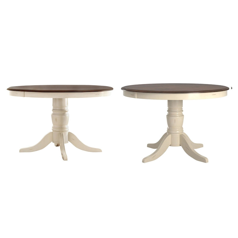 Table de salle à manger bicolore – Table de cuisine moderne en bois avec finition contrastée pour 4 à 6 personnes