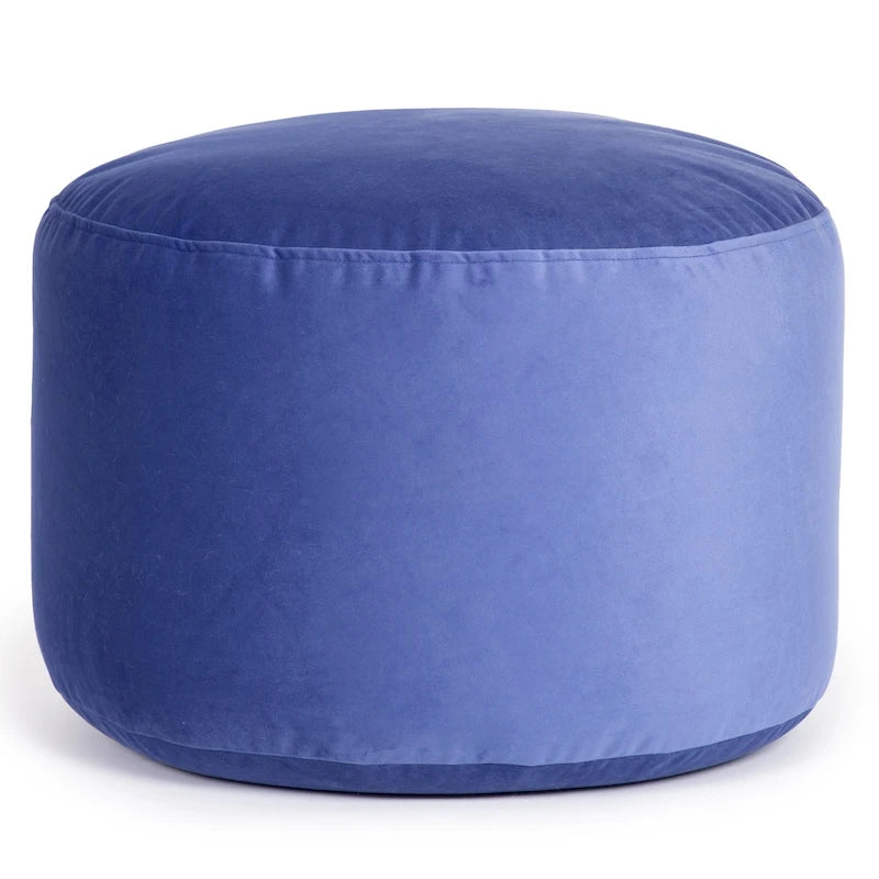 Pouf ottoman d'intérieur rond et velouté avec tissu doux pour salon ou chambre à coucher
