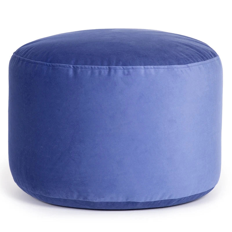 Pouf ottoman d'intérieur rond et velouté avec tissu doux pour salon ou chambre à coucher