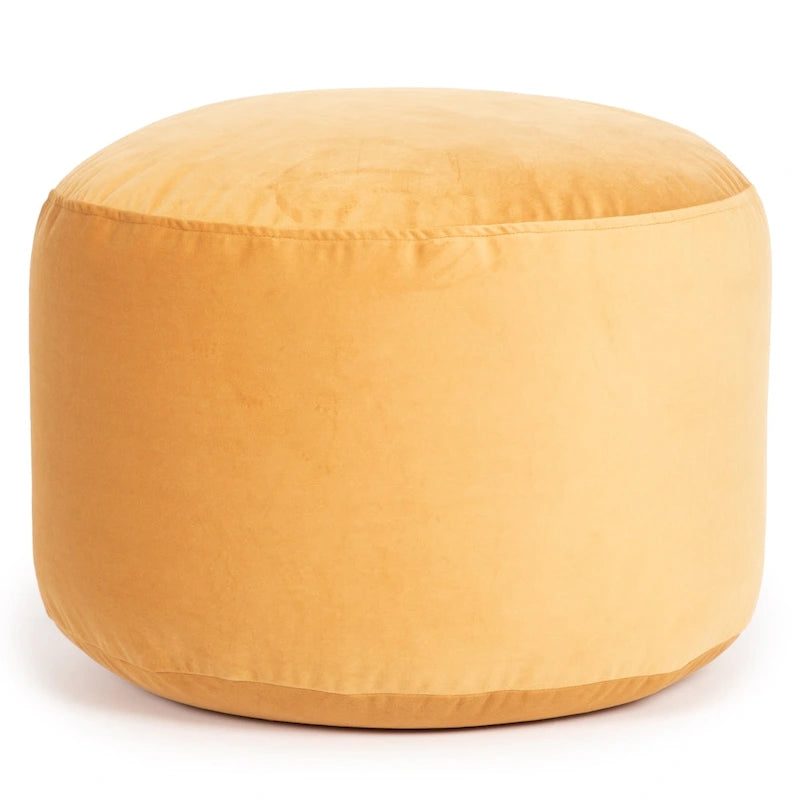 Pouf ottoman d'intérieur rond et velouté avec tissu doux pour salon ou chambre à coucher