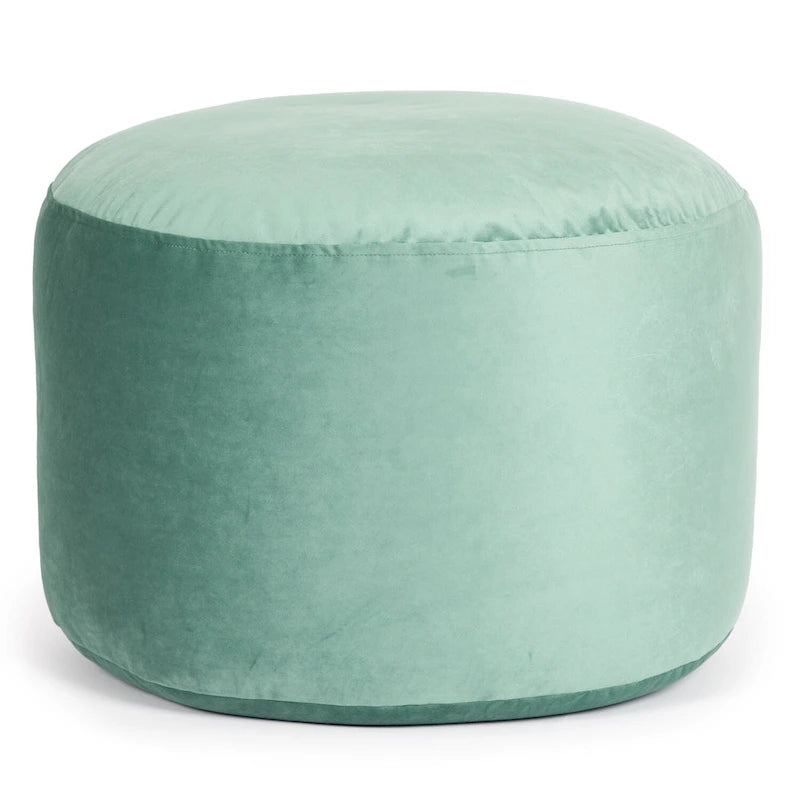 Pouf ottoman d'intérieur rond et velouté avec tissu doux pour salon ou chambre à coucher