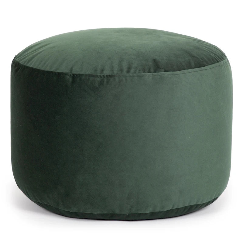 Pouf ottoman d'intérieur rond et velouté avec tissu doux pour salon ou chambre à coucher