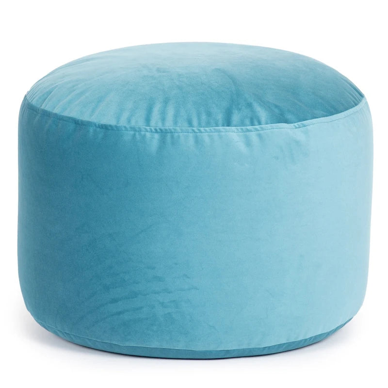 Pouf ottoman d'intérieur rond et velouté avec tissu doux pour salon ou chambre à coucher