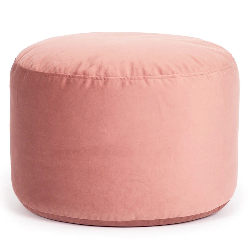 Pouf ottoman d'intérieur rond et velouté avec tissu doux pour salon ou chambre à coucher