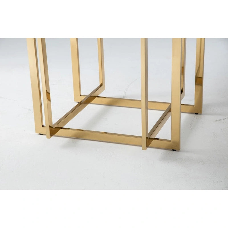 Dessus de table carré en laque blanche avec base en métal