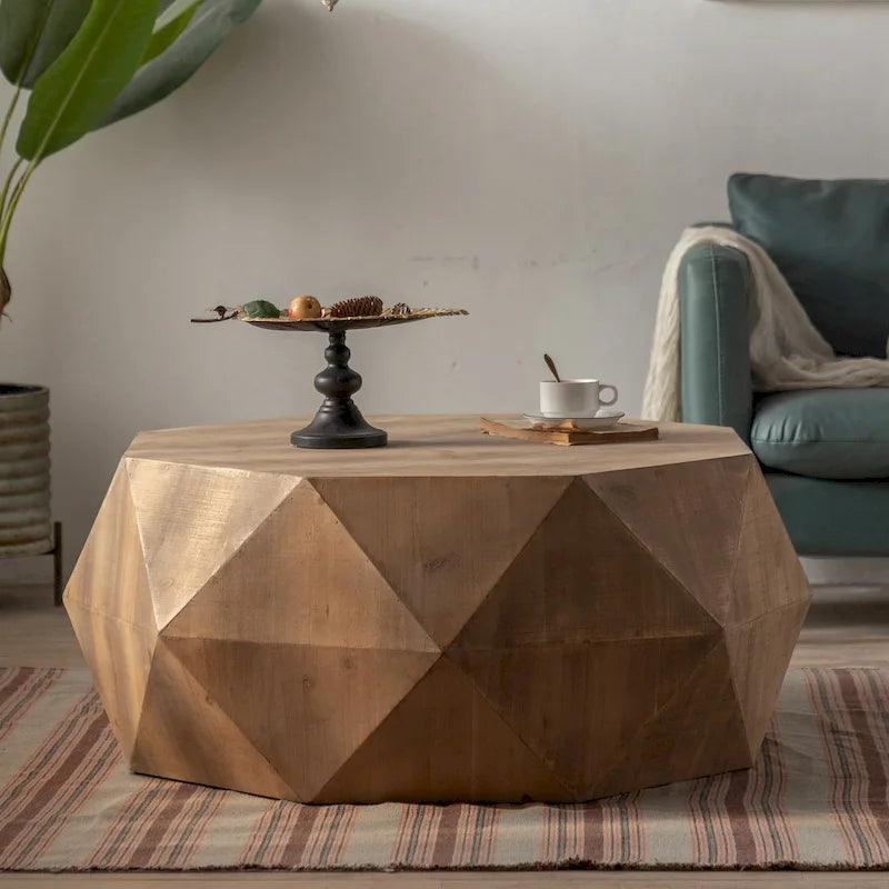 Table basse de style rétro américain avec motif en relief en trois dimensions