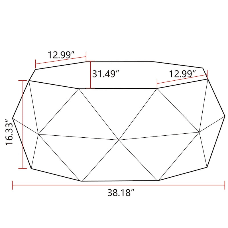 Table basse de style rétro américain avec motif en relief en trois dimensions