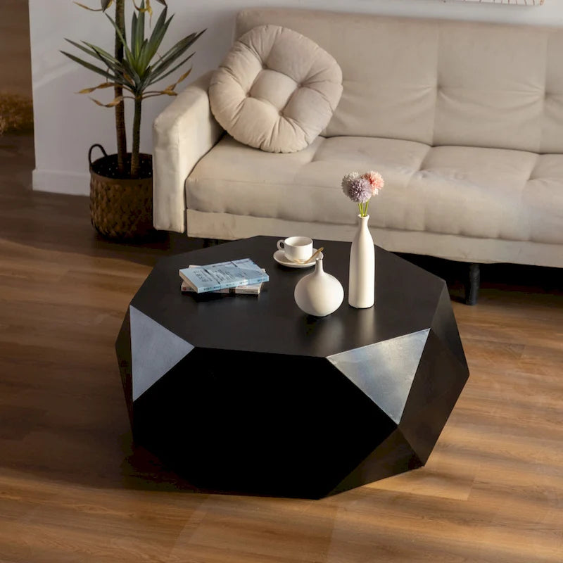 Table basse de style rétro américain avec motif en relief en trois dimensions