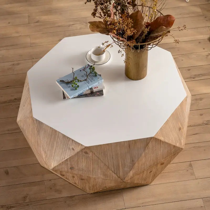Table basse de style rétro américain avec motif en relief en trois dimensions