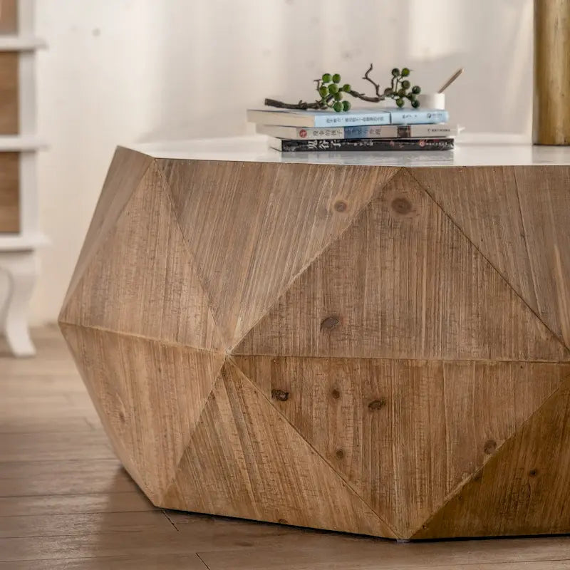 Table basse de style rétro américain avec motif en relief en trois dimensions