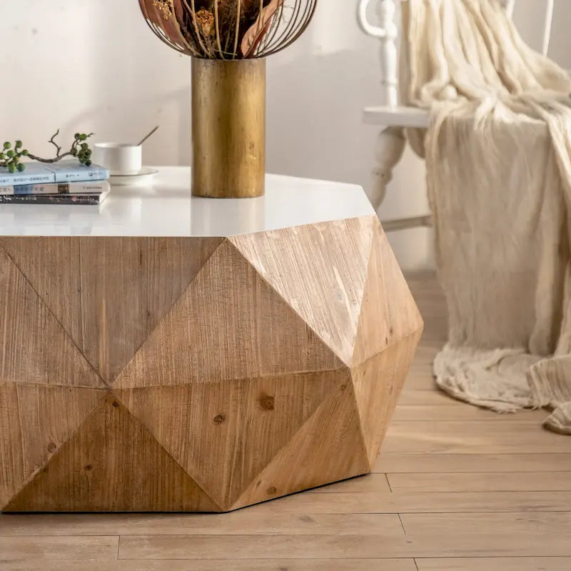 Table basse de style rétro américain avec motif en relief en trois dimensions