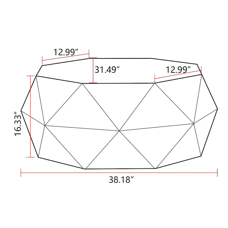Table basse de style rétro américain avec motif en relief en trois dimensions