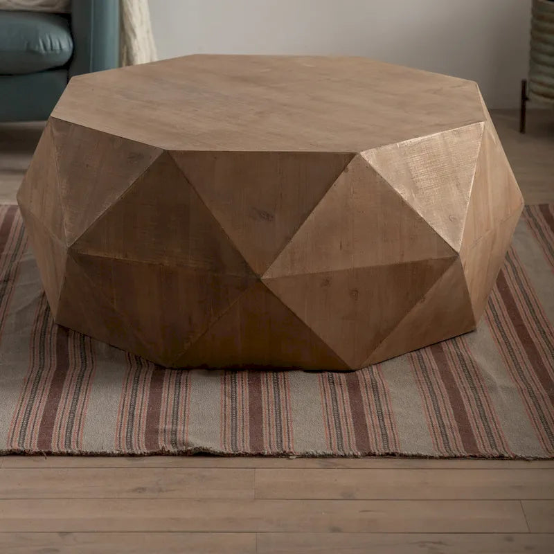 Table basse de style rétro américain avec motif en relief en trois dimensions