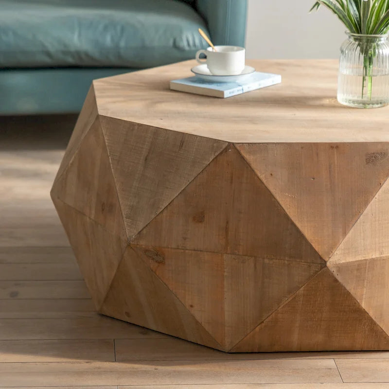 Table basse de style rétro américain avec motif en relief en trois dimensions