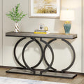Console dorée, table d'entrée en faux marbre de 55 pouces, table de canapé étroite et longue