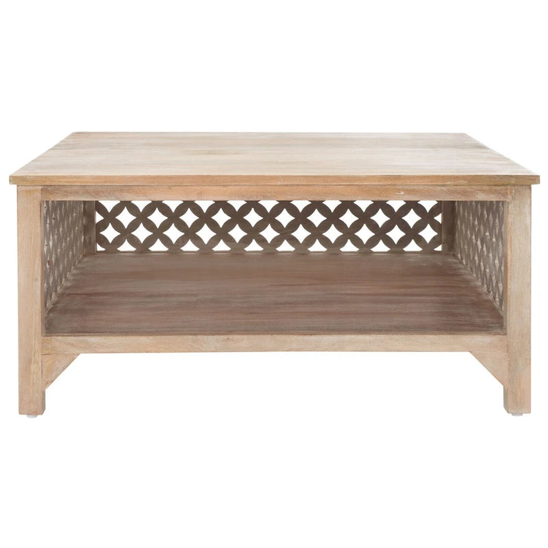 Table basse carrée à une étagère - 86 cm (L) x 86 cm (P) x 41 cm (H)