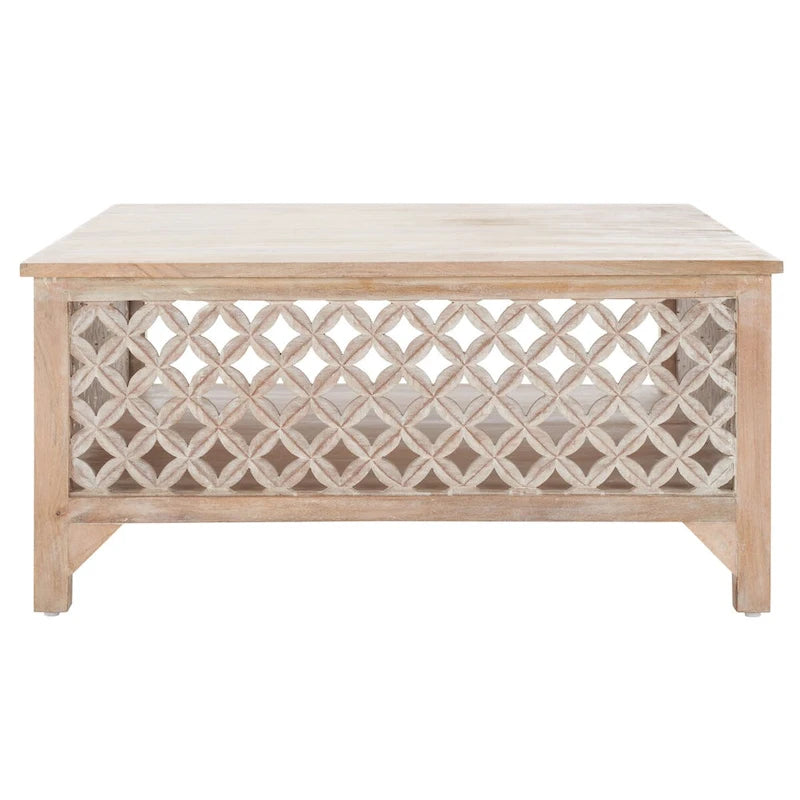 Table basse carrée à une étagère - 86 cm (L) x 86 cm (P) x 41 cm (H)