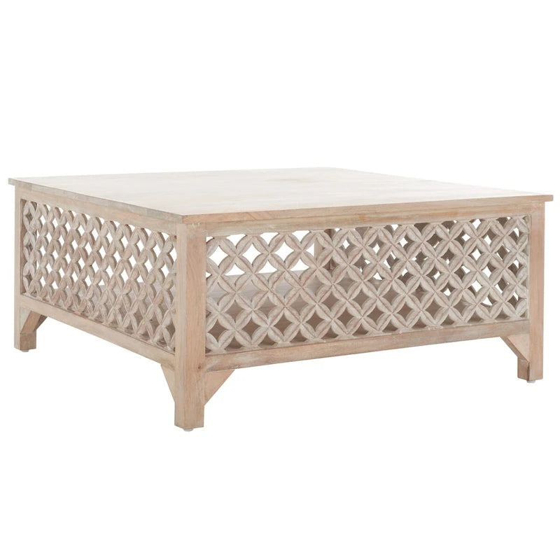 Table basse carrée à une étagère - 86 cm (L) x 86 cm (P) x 41 cm (H)