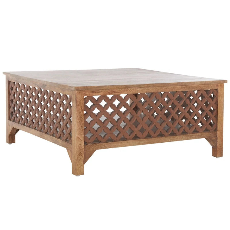 Table basse carrée à une étagère - 86 cm (L) x 86 cm (P) x 41 cm (H)