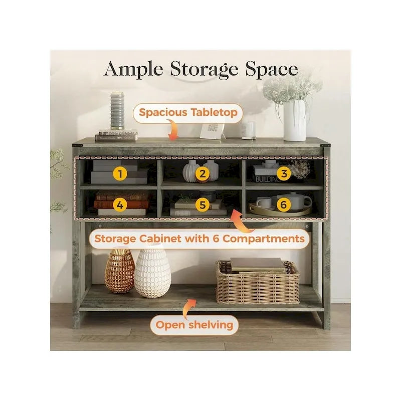 46 Table console avec porte coulissante de style grange