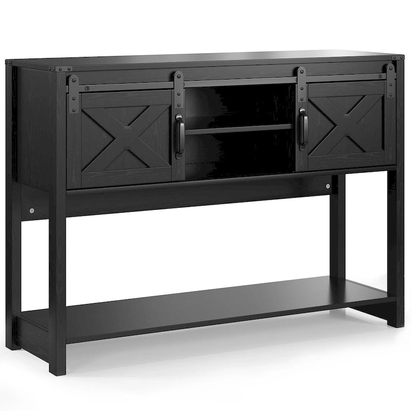 46 Table console avec porte coulissante de style grange