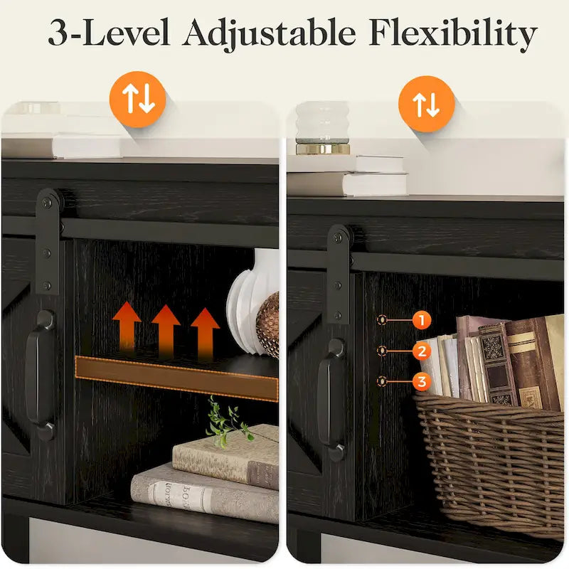 46 Table console avec porte coulissante de style grange