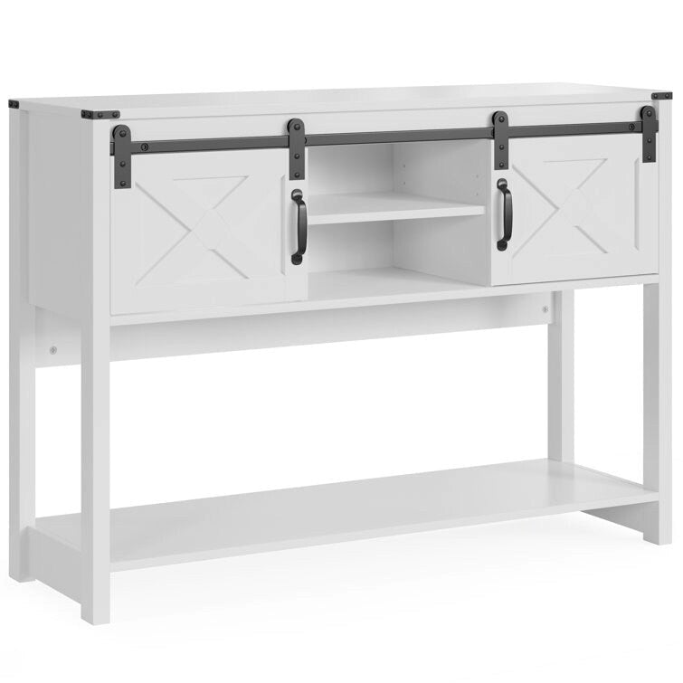 46 Table console avec porte coulissante de style grange