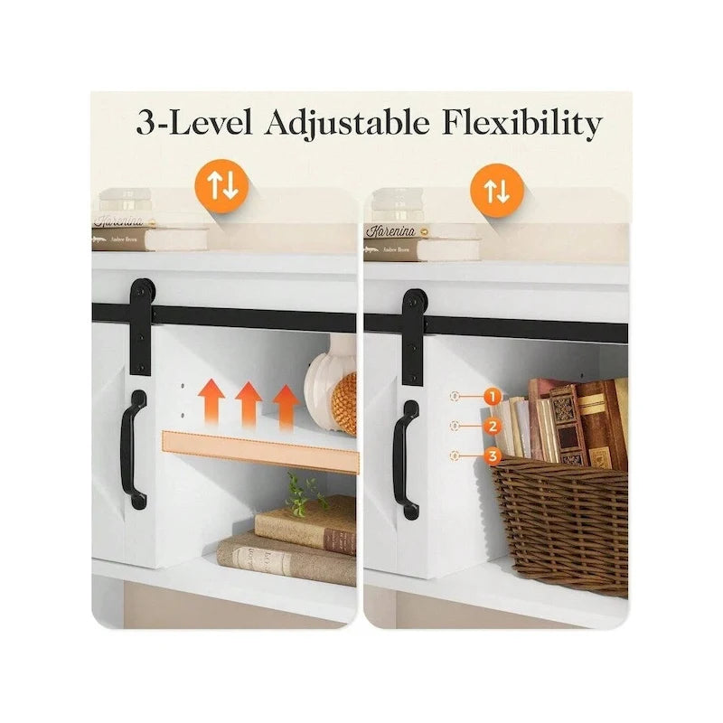 46 Table console avec porte coulissante de style grange