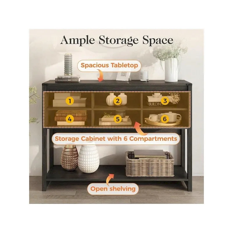 46 Table console avec porte coulissante de style grange