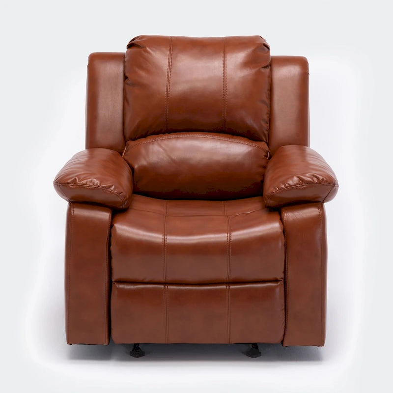 Fauteuil inclinable en similicuir avec accoudoirs rembourrés et support ergonomique pour le salon