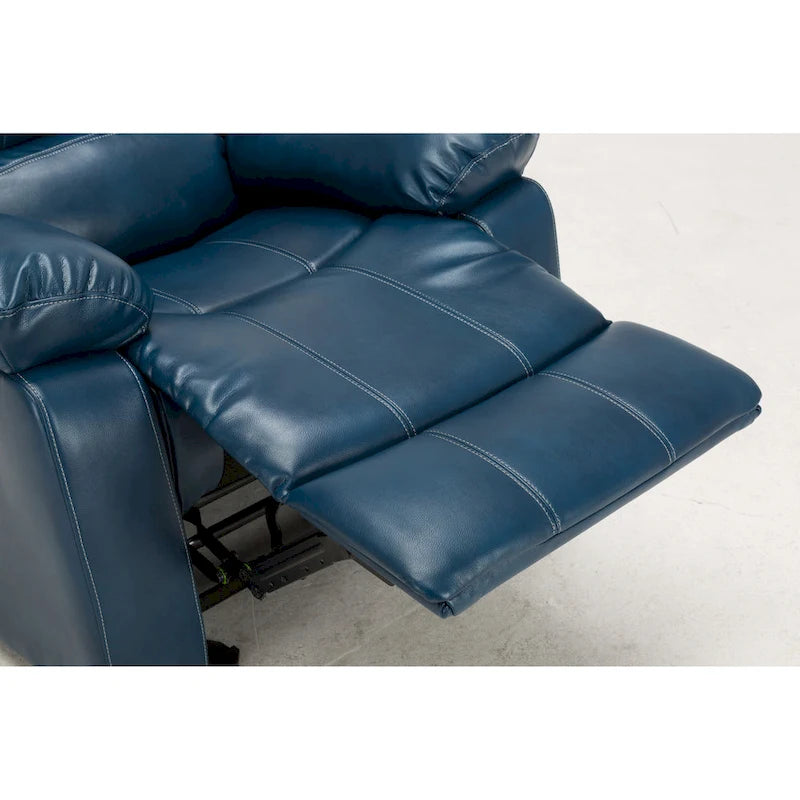 Fauteuil inclinable en similicuir avec accoudoirs rembourrés et support ergonomique pour le salon