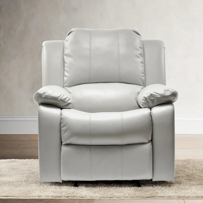 Fauteuil inclinable en similicuir avec accoudoirs rembourrés et support ergonomique pour le salon