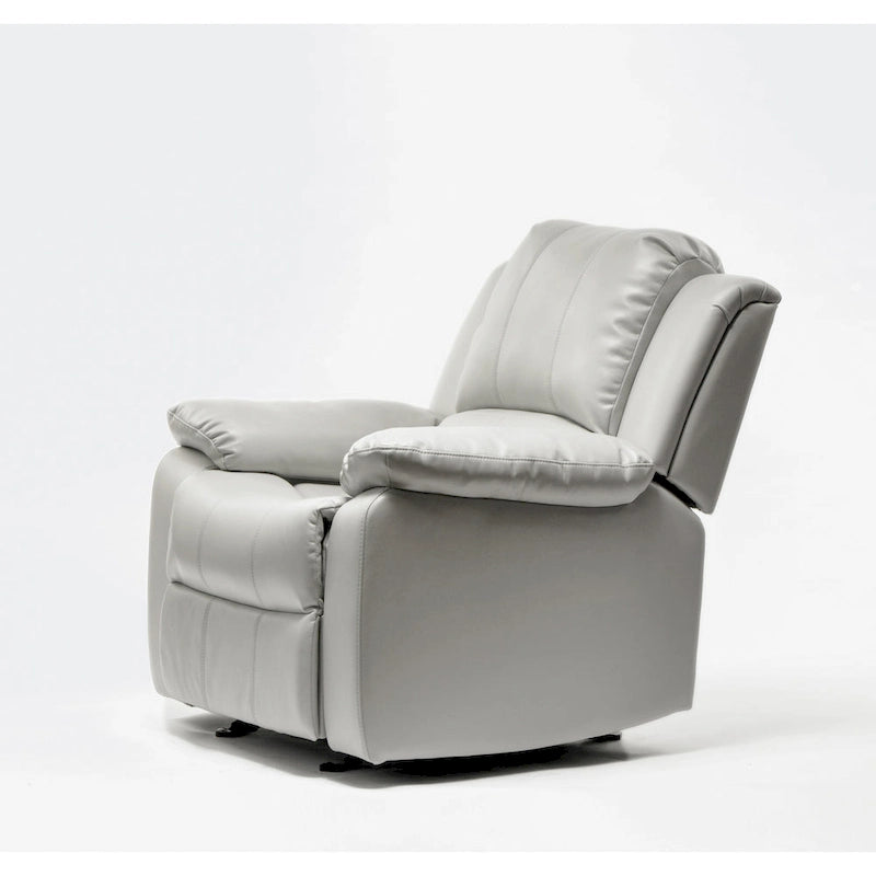 Fauteuil inclinable en similicuir avec accoudoirs rembourrés et support ergonomique pour le salon