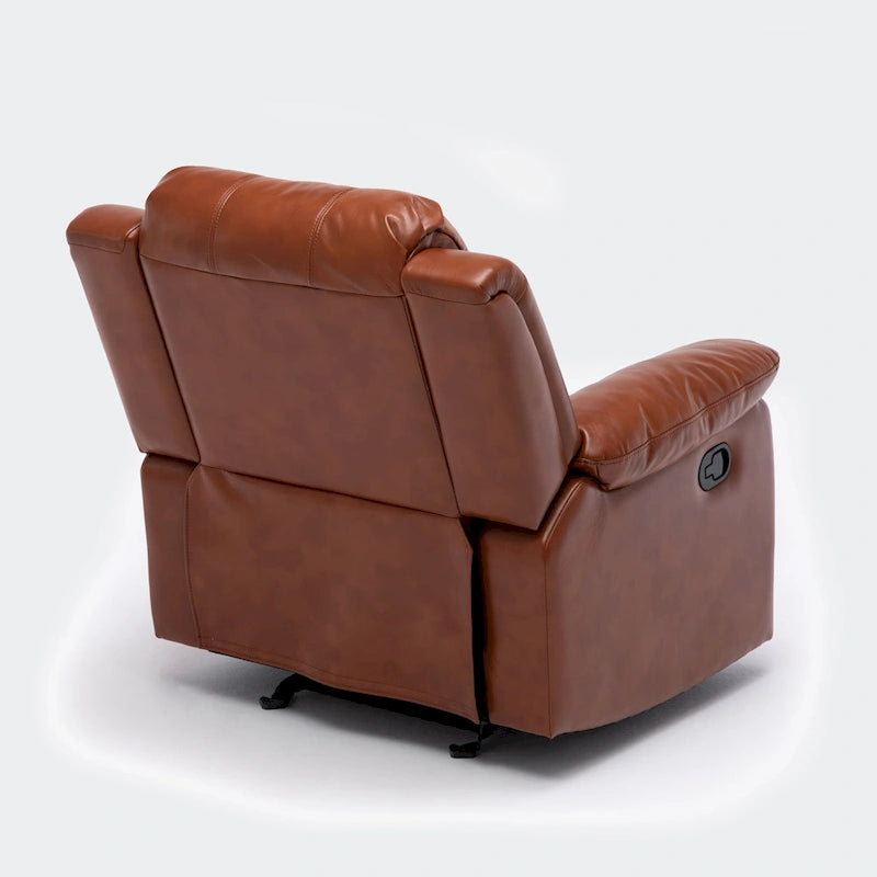 Fauteuil inclinable en similicuir avec accoudoirs rembourrés et support ergonomique pour le salon